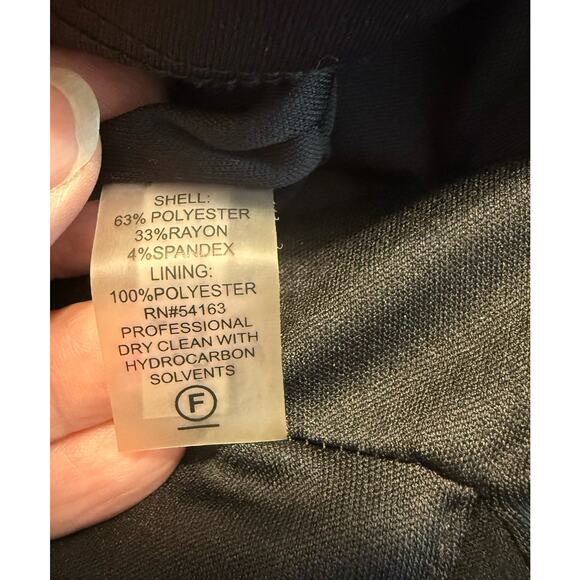 Calvin Klein Cocktail Dress Sz 8 Black LBD Career Ruched Little Black Dress EUC - Picture 12 of 16